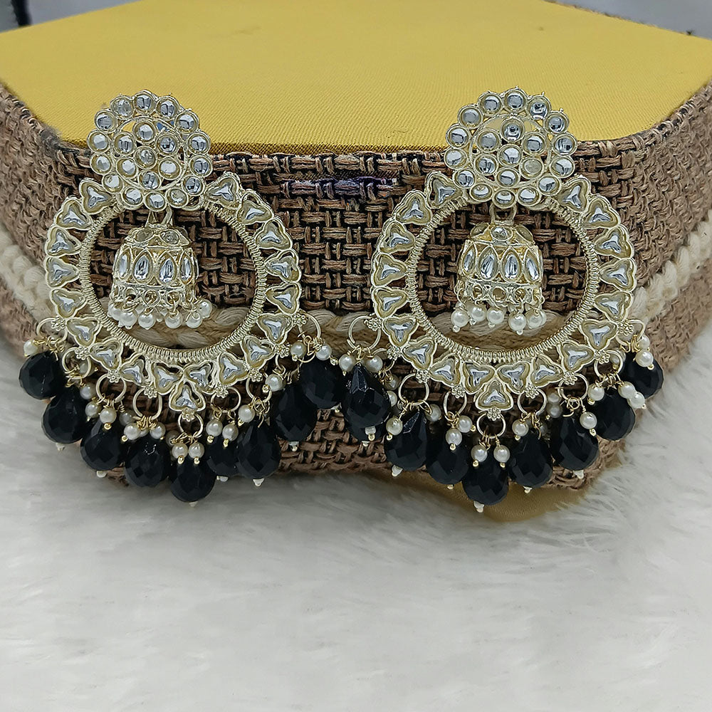 Lucentarts Jewellery Kundan Pearl And Beads Dangler Earrings