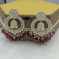 Lucentarts Jewellery Kundan Pearl And Beads Dangler Earrings