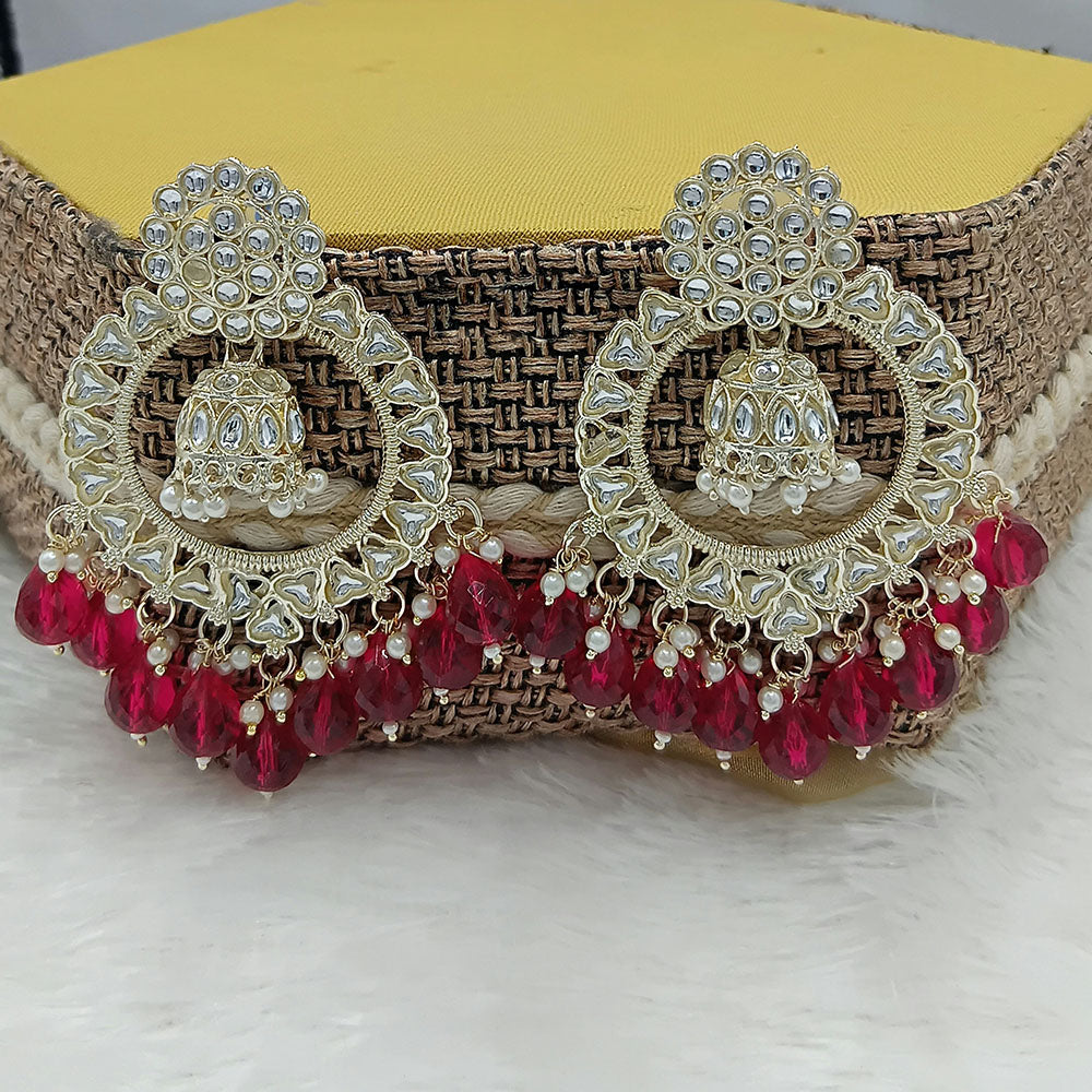 Lucentarts Jewellery Kundan Pearl And Beads Dangler Earrings