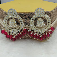 Lucentarts Jewellery Kundan Pearl And Beads Dangler Earrings