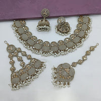 Lucentarts Jewellery Austrian Stone Pearl And Beads Necklace Set