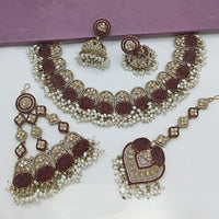 Lucentarts Jewellery Austrian Stone Pearl And Beads Necklace Set