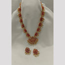 Lucentarts Jewellery Austrian Stone And Kundan Pearl Long Necklace Set 