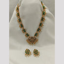 Lucentarts Jewellery Austrian Stone And Kundan Pearl Long Necklace Set