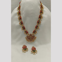 Lucentarts Jewellery Austrian Stone And Kundan Pearl Long Necklace Set
