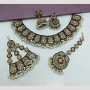 Lucentarts Jewellery Traditional Crystal Stone And Pearl Necklace Set
