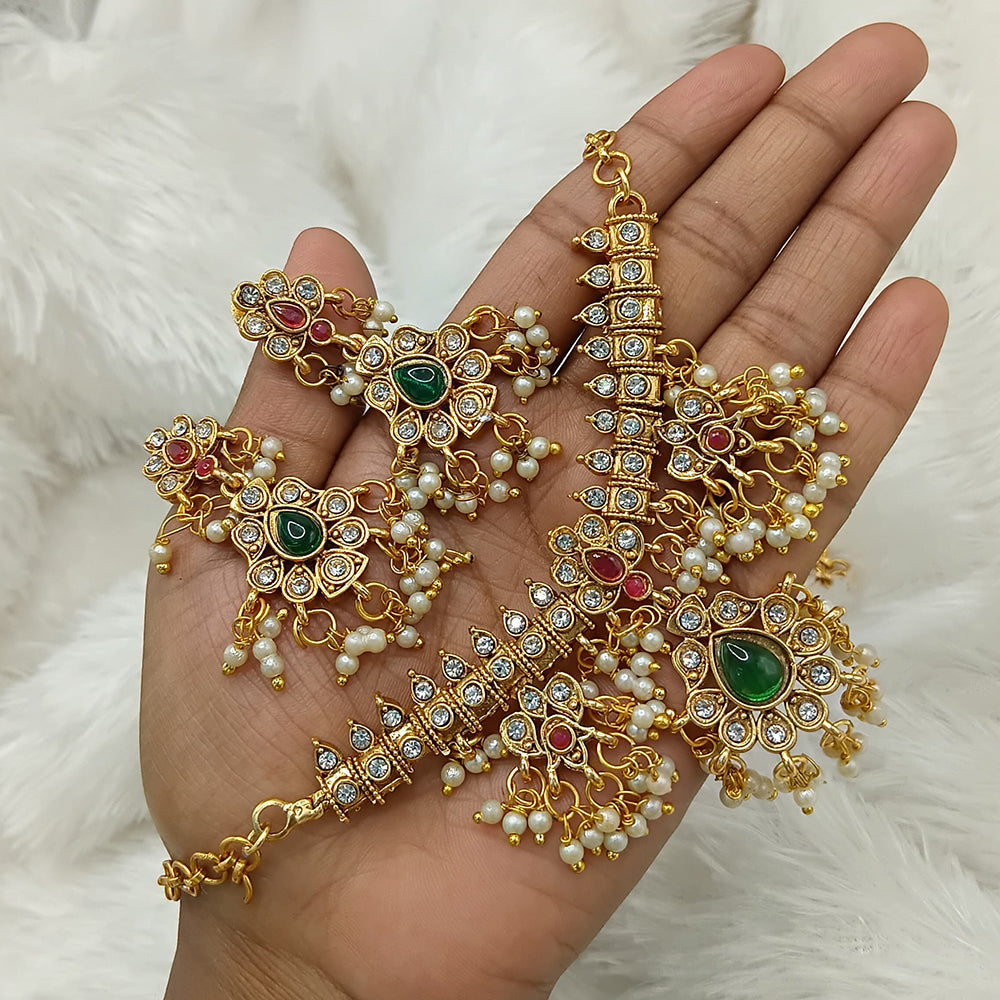 Lucentarts Jewellery Austrian Stone And Pearls Necklace Set