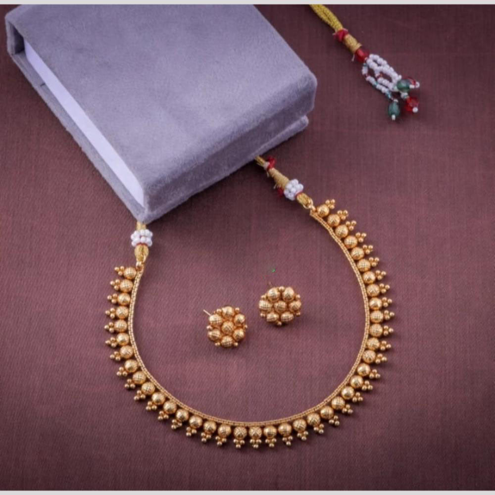 Lucentarts Jewellery Gold-Toned Necklace Set for Festive Wear