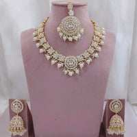 Lucentarts Jewellery Ethnic Austrian Stone And Kundan Pearl Necklace Set
