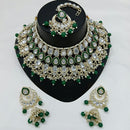Lucentarts Jewellery Gold Plated Kundan Stone And Pearl Meenakari Necklace Set