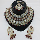 Lucentarts Jewellery Gold Plated Kundan Stone And Pearl Meenakari Necklace Set