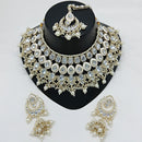 Lucentarts Jewellery Gold Plated Kundan Stone And Pearl Meenakari Necklace Set