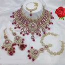 Lucentarts Jewellery Ethnic Gold Plated Kundan Stone And Meenakari Semi Bridal Necklace Set