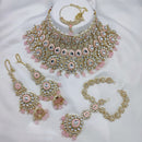 Lucentarts Jewellery Ethnic Gold Plated Kundan Stone And Meenakari Semi Bridal Necklace Set