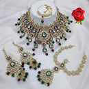 Lucentarts Jewellery Ethnic Gold Plated Kundan Stone And Meenakari Semi Bridal Necklace Set