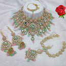 Lucentarts Jewellery Ethnic Gold Plated Kundan Stone And Meenakari Semi Bridal Necklace Set