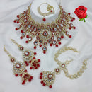 Lucentarts Jewellery Ethnic Gold Plated Kundan Stone And Meenakari Semi Bridal Necklace Set