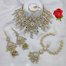 Lucentarts Jewellery Ethnic Gold Plated Kundan Stone And Meenakari Semi Bridal Necklace Set