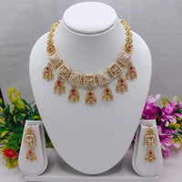 Lucentarts Jewellery Festive Bloom  Kundan And Pota Meenakari Shine Necklace Set