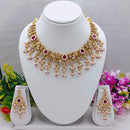 Lucentarts Jewellery  Glow In Glod Pota Stone And Pearl Necklace Set
