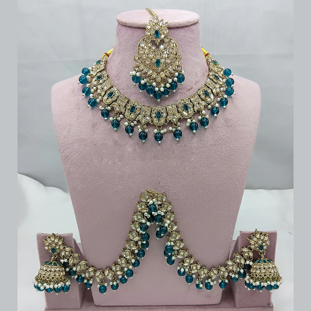 Lucentarts Jewellery Crystal Necklace with Delicate Pearl Drops & Beaded Elegance