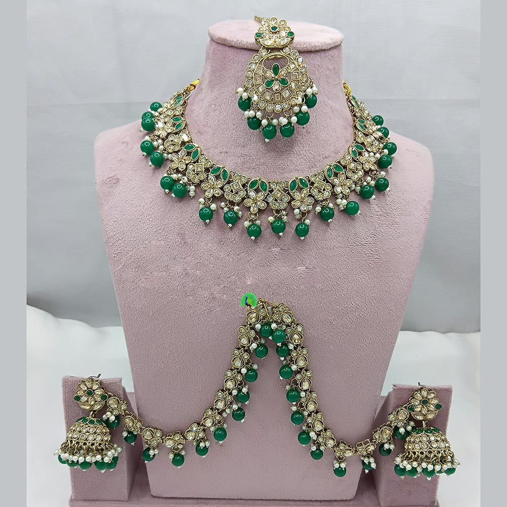 Lucentarts Jewellery Crystal Necklace with Delicate Pearl Drops & Beaded Elegance