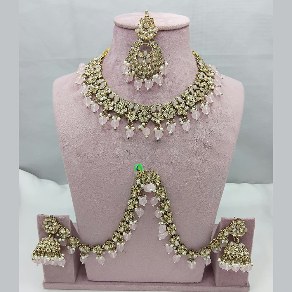 Lucentarts Jewellery Crystal Necklace with Delicate Pearl Drops & Beaded Elegance