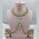 Lucentarts Jewellery Crystal Necklace with Delicate Pearl Drops & Beaded Elegance