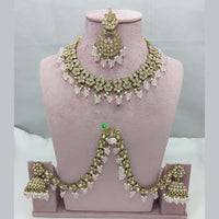 Lucentarts Jewellery Crystal Necklace with Delicate Pearl Drops & Beaded Elegance