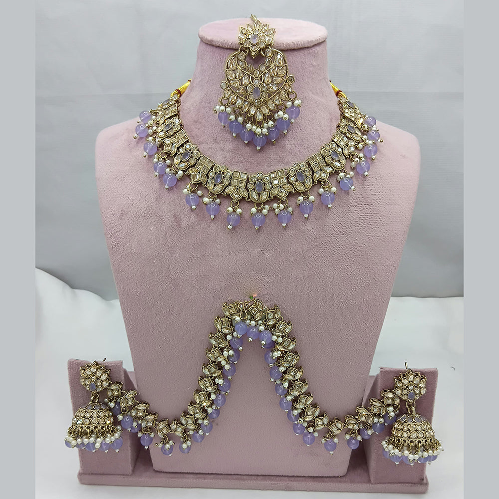 Lucentarts Jewellery Crystal Necklace with Delicate Pearl Drops & Beaded Elegance