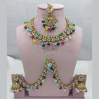 Lucentarts Jewellery Crystal Necklace with Delicate Pearl Drops & Beaded Elegance