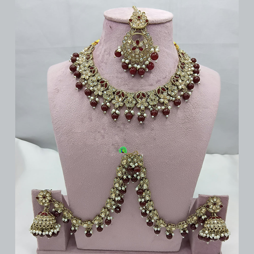 Lucentarts Jewellery Crystal Necklace with Delicate Pearl Drops & Beaded Elegance