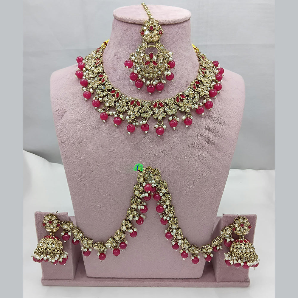 Lucentarts Jewellery Crystal Necklace with Delicate Pearl Drops & Beaded Elegance