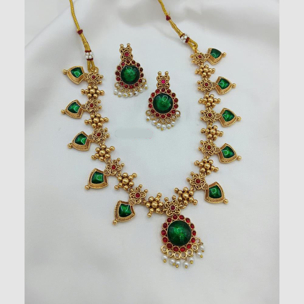 Lucentarts Jewellery Regal Pota Stone And Pearl Necklace Set