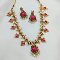 Lucentarts Jewellery Regal Pota Stone And Pearl Necklace Set
