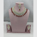 Lucentarts Jewellery Gold Plated Traditional Kundan and Pearl Necklace Set