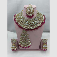 Lucentarts Jewellery Gold Plated Traditional Kundan and Pearl Necklace Set