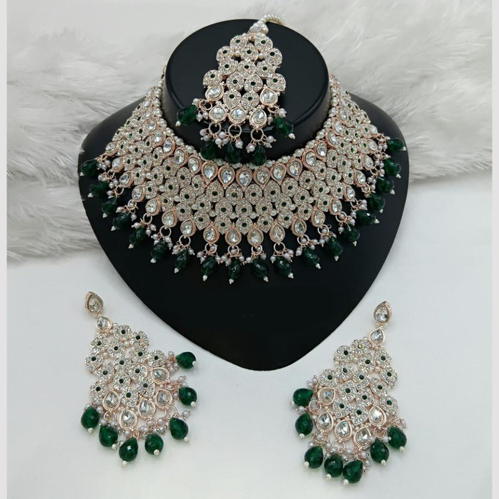 Lucentarts Jewellery Austrian Stone Beads And Pearl Choker Necklace Set