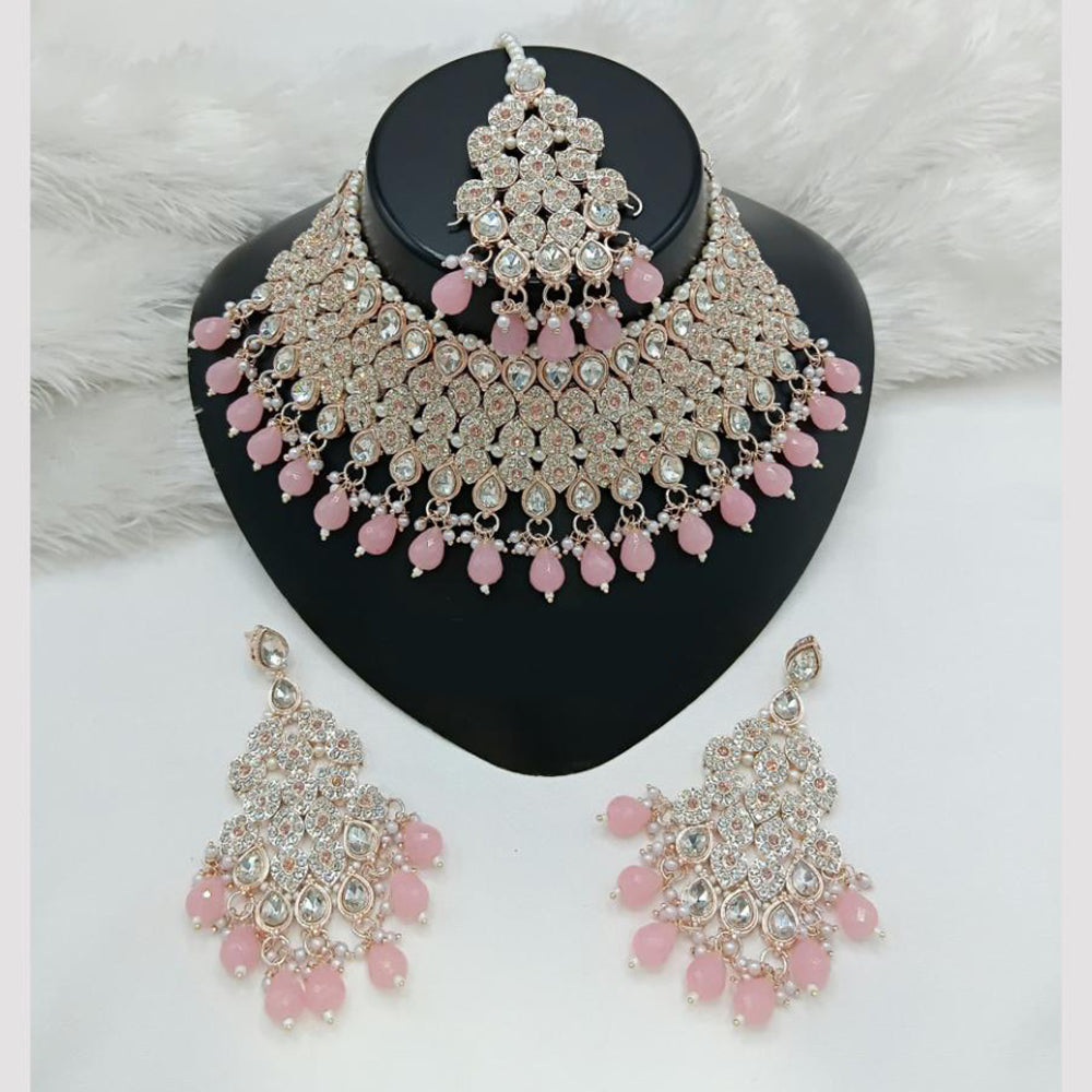 Lucentarts Jewellery Austrian Stone Beads And Pearl Choker Necklace Set