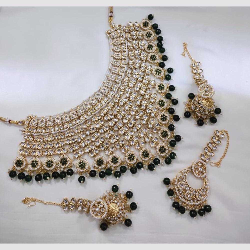 Lucentarts Jewellery Austrian Stone And Pearl Beads Choker Necklace Set