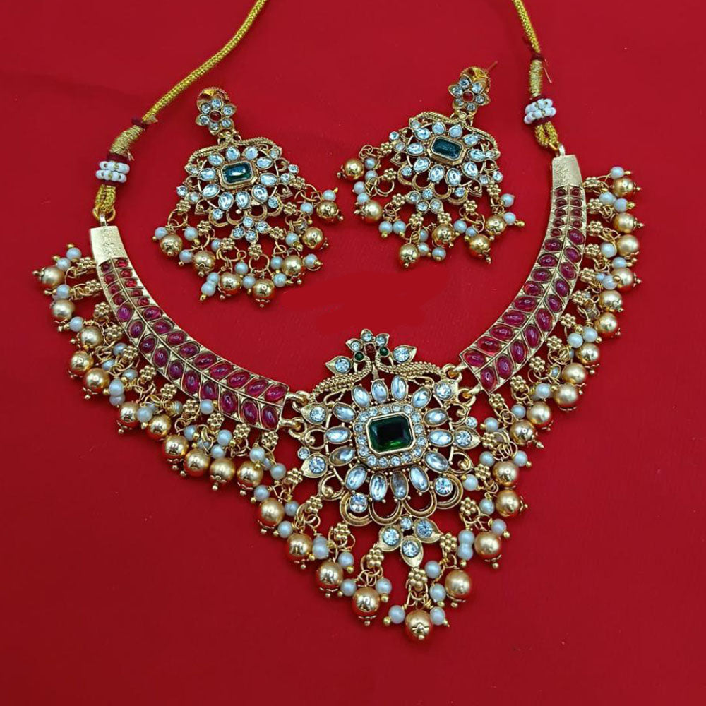 Lucentarts Jewellery Austrian Stone And Kundan Necklace Set