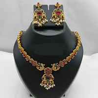 Lucentarts Jewellery Antique Finish Pota Stone Necklace Set