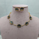 Lucentarts Jewellery Lotus Design Meenakari Necklace Set