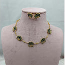 Lucentarts Jewellery Lotus Design Meenakari Necklace Set