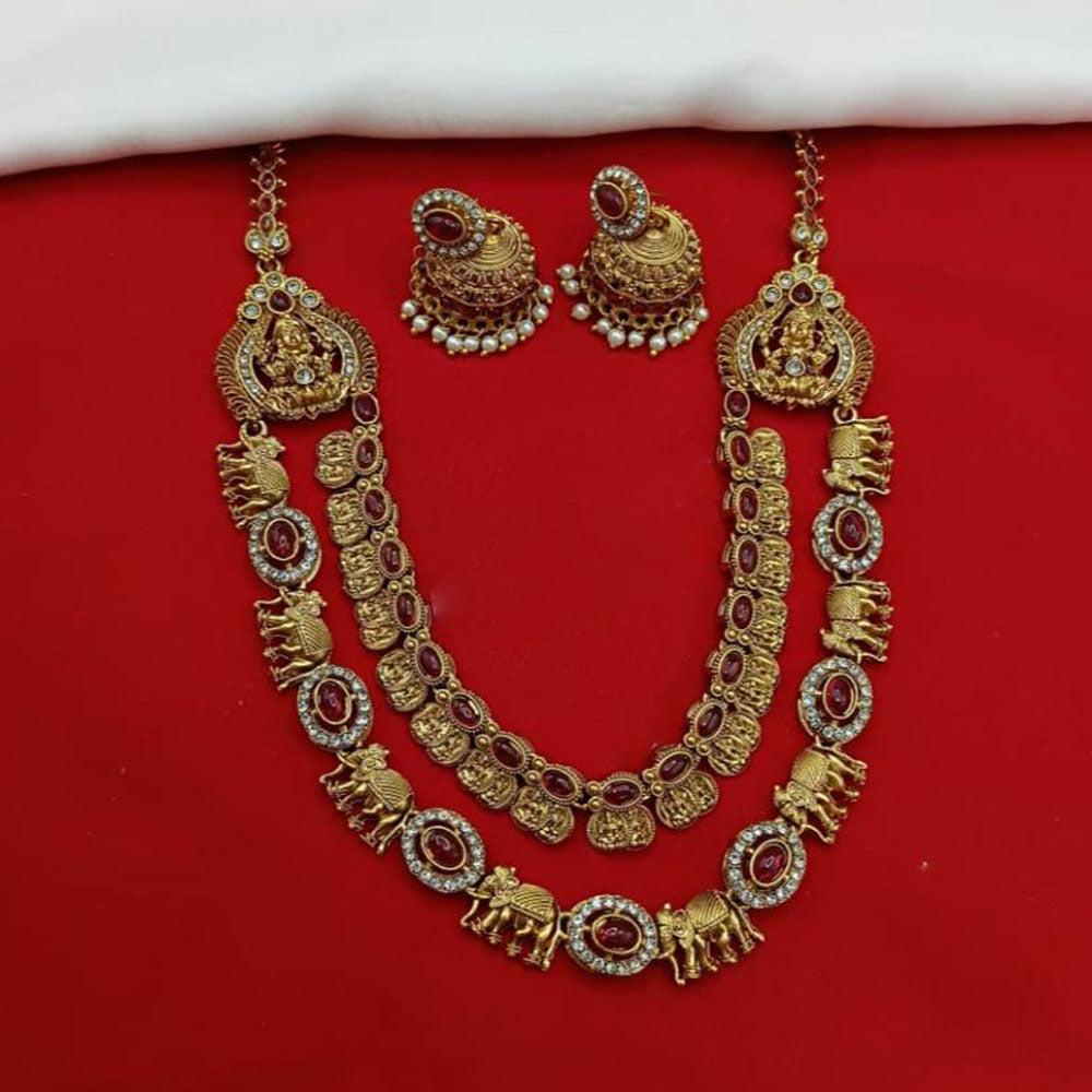 Lucentarts Jewellery Heritage Pota And Pearl Temple Necklace Set