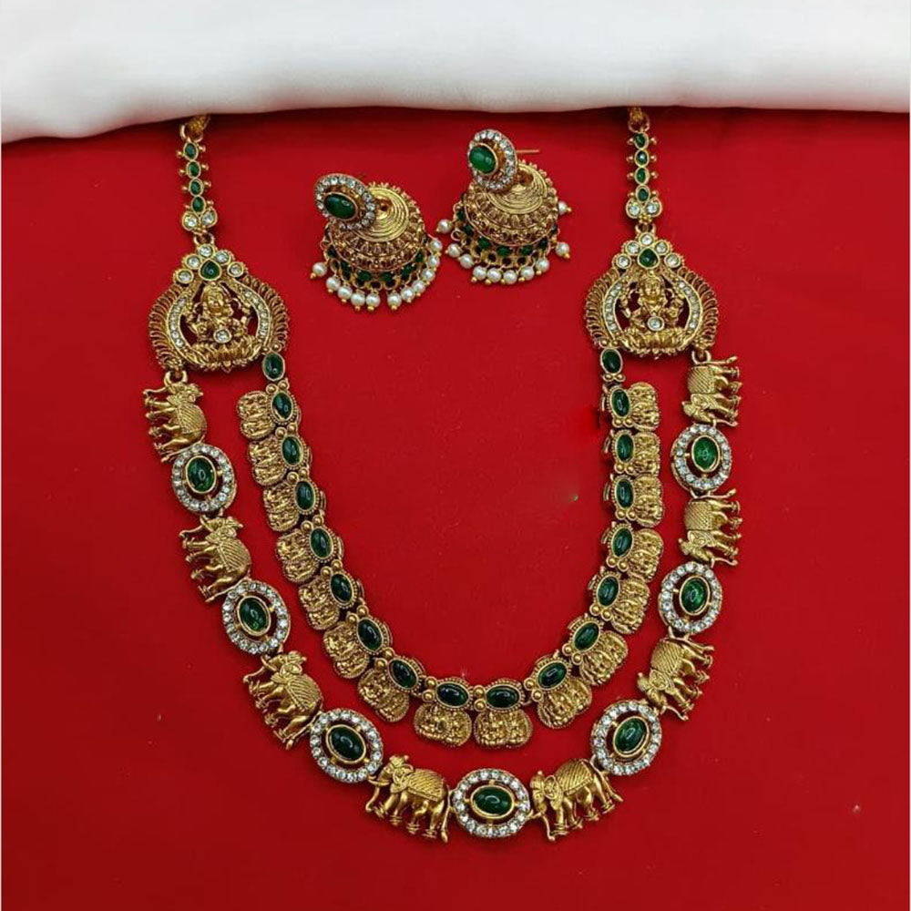 Lucentarts Jewellery Heritage Pota And Pearl Temple Necklace Set