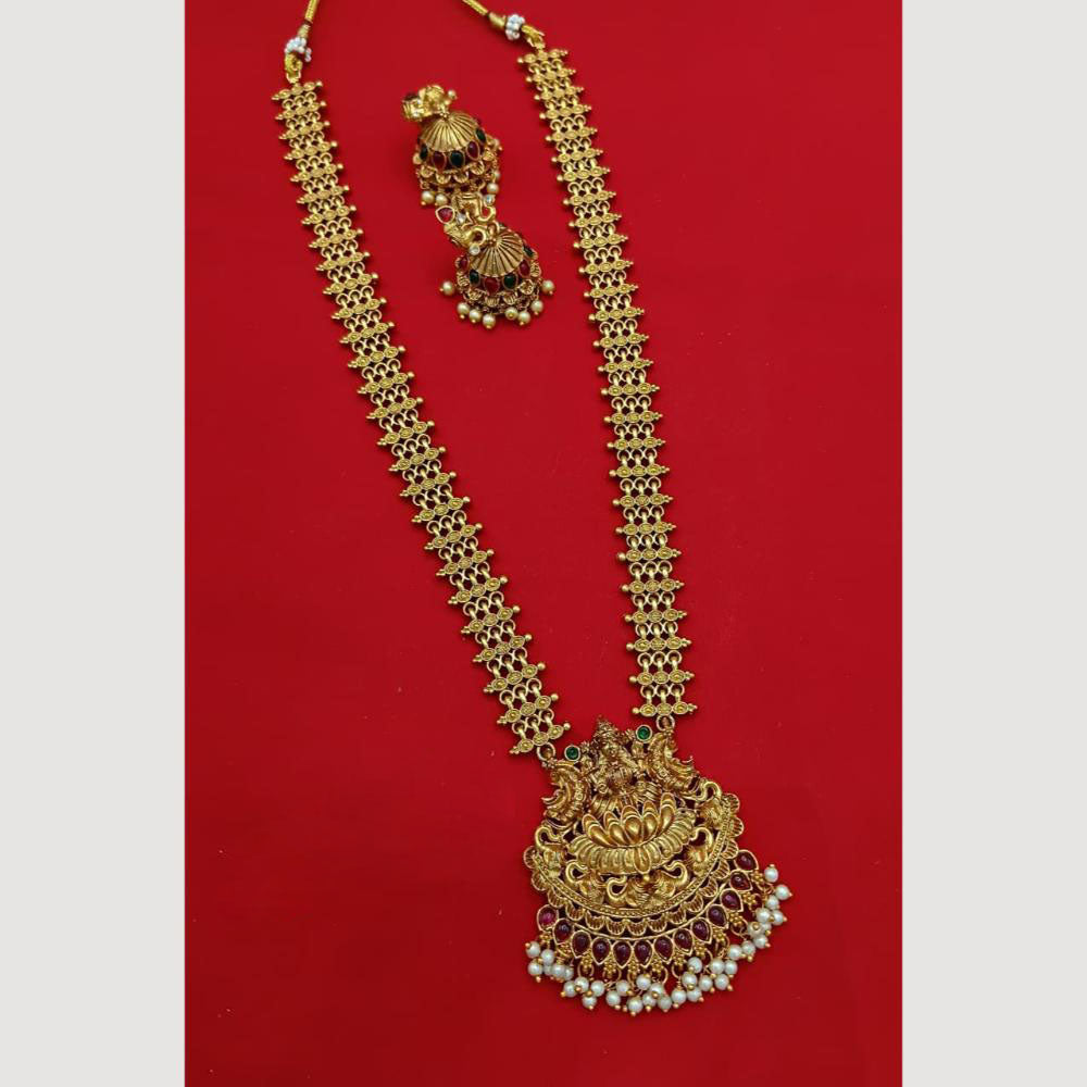 Lucentarts Jewellery Heritage Pota And Pearl Temple Necklace Set