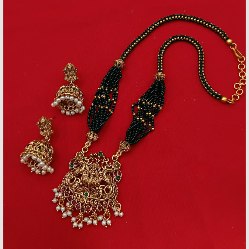 Lucentarts Jewellery Heritage Pota And Pearl Temple Necklace Set