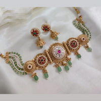 Lucentarts Jewellery Pota Stone And Beads Choker Necklace Set