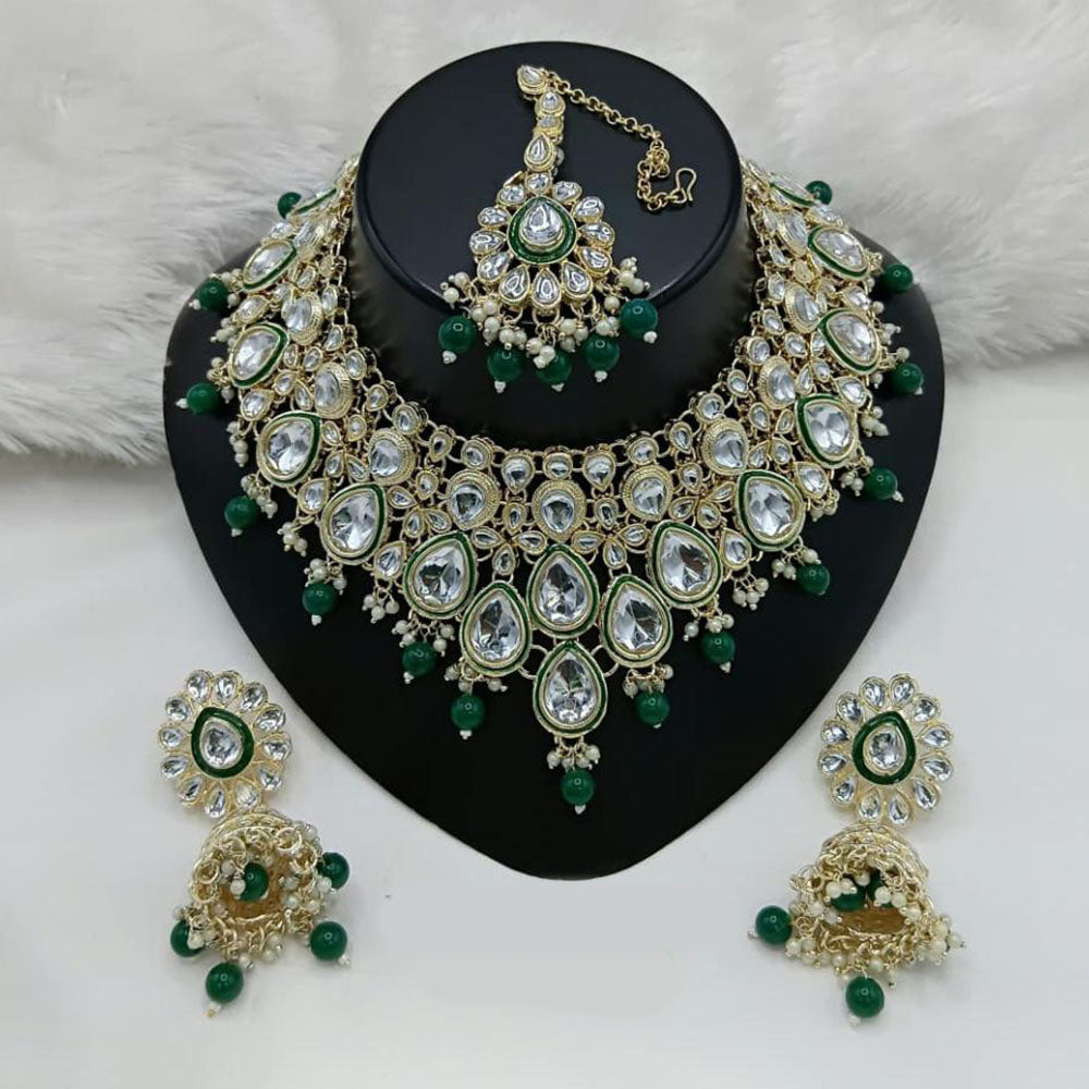 Lucentarts Jewellery Kundan Stone And Beads Necklace Set